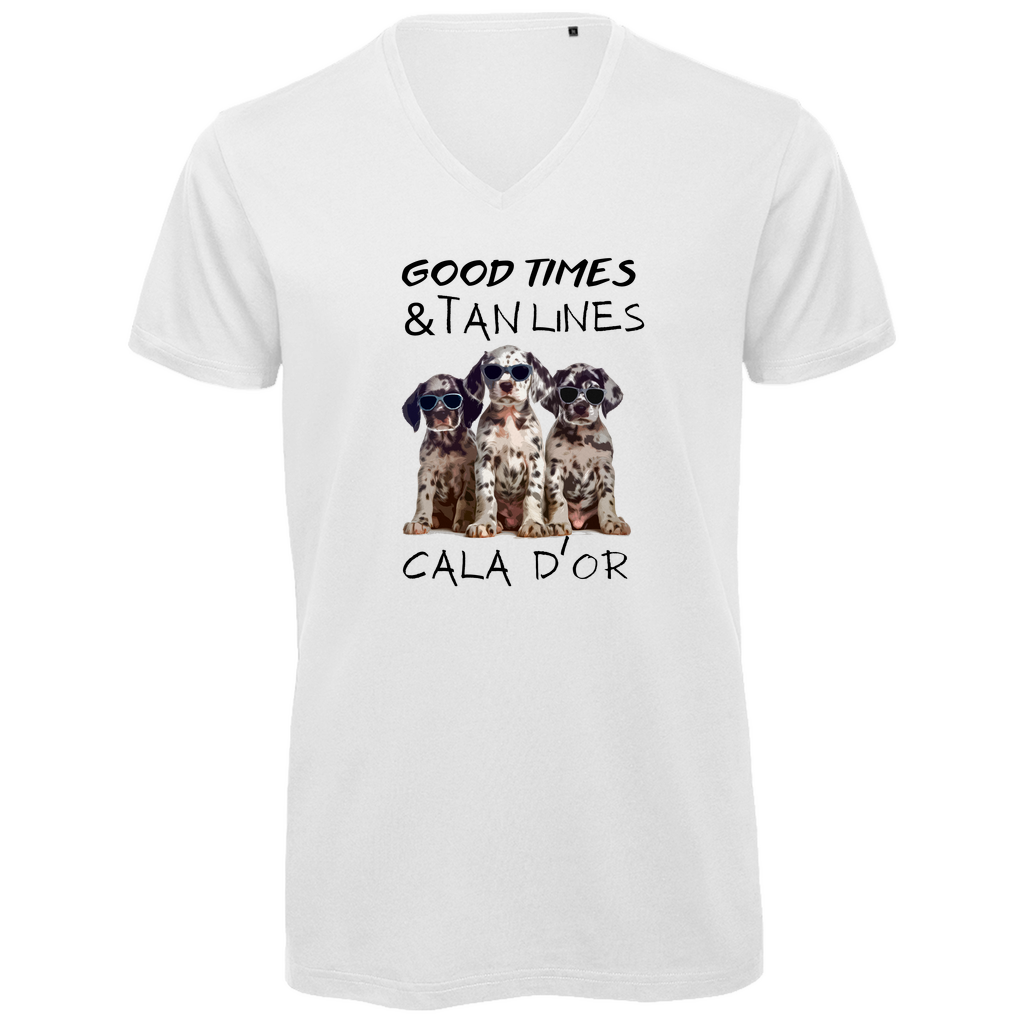 Good Times Tan Lines • Premium Bio V-Neck T-Shirt • Chicos