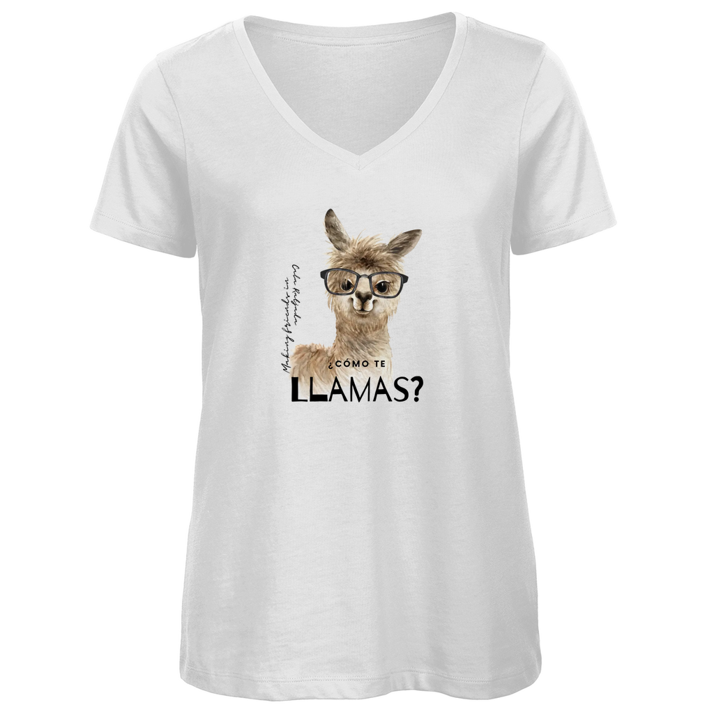 Cómo te llamas? • Premium Bio V-Neck T-Shirt • Chicas