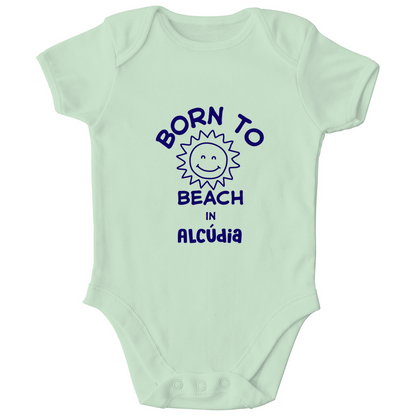 Mallorca Babybody „Born to Beach“ – personalisierbar