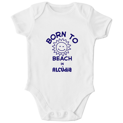Mallorca Babybody „Born to Beach“ – personalisierbar