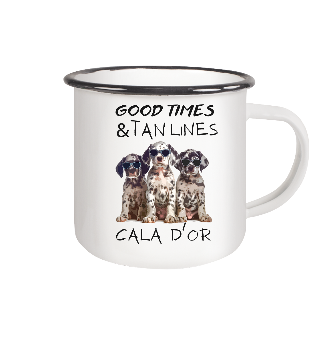 Good Times & Tan Lines  • Emaille Tasse (negro)