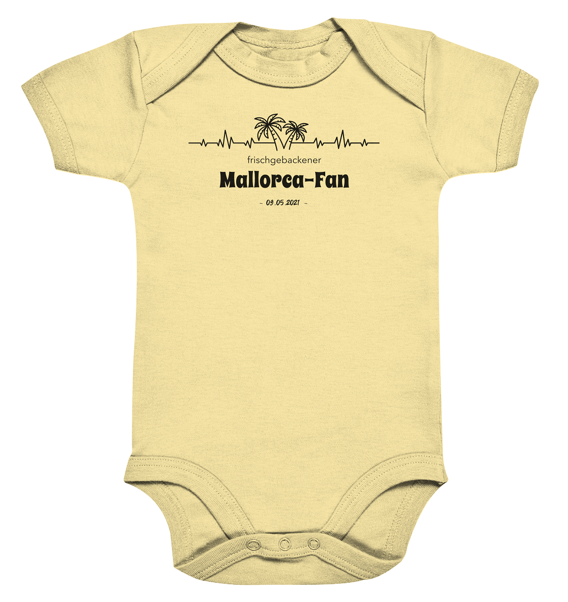 Mallorca Baby Bodysuite "Frischgebacken" • Personalisierbar!